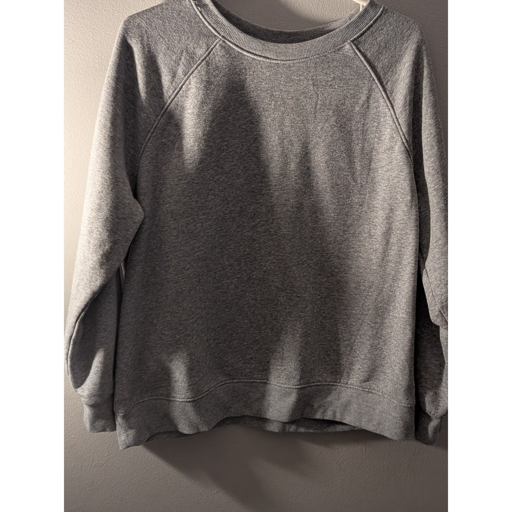 Athletic Works Mens XL Heather Gray Raglan Sleeve Crewneck Fleece Sweatshirt